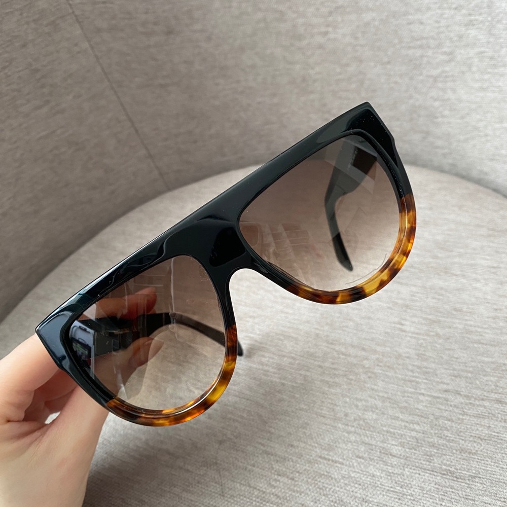 SOLD Celine Aviator Sunglasses in Acetate Black/Havana